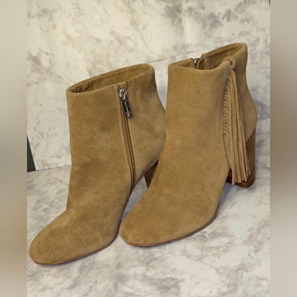Jessica Simpson Camel Suede Ankle Booties